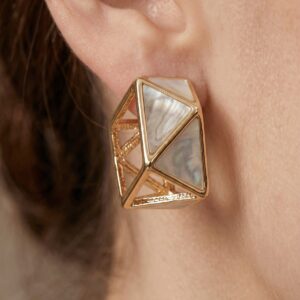 Marbled White and Grey Enamel Studs