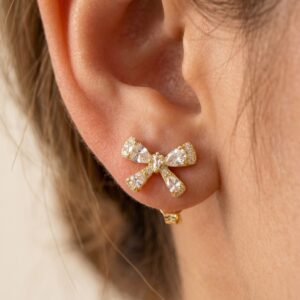 Zirconia Bow Earrings
